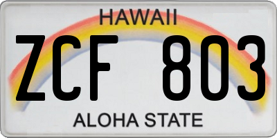 HI license plate ZCF803