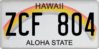 HI license plate ZCF804