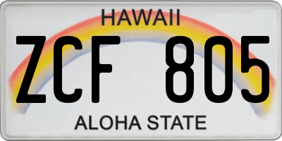 HI license plate ZCF805