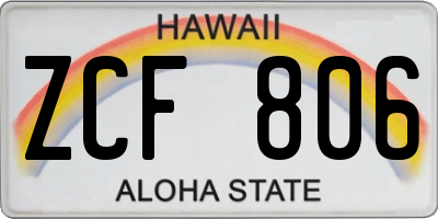HI license plate ZCF806