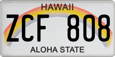 HI license plate ZCF808