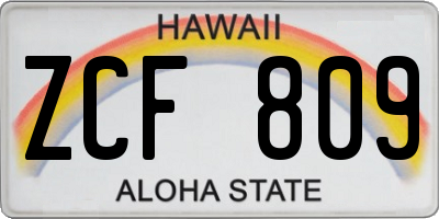 HI license plate ZCF809
