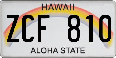 HI license plate ZCF810