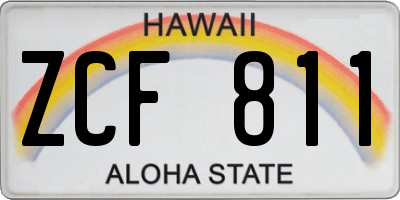 HI license plate ZCF811