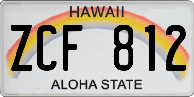 HI license plate ZCF812