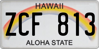 HI license plate ZCF813