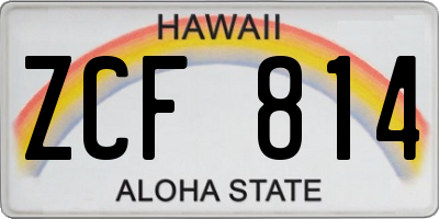 HI license plate ZCF814