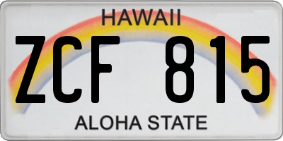 HI license plate ZCF815