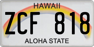 HI license plate ZCF818