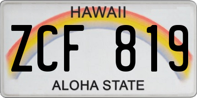 HI license plate ZCF819