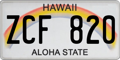 HI license plate ZCF820