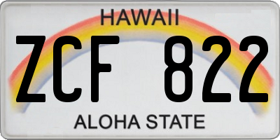 HI license plate ZCF822
