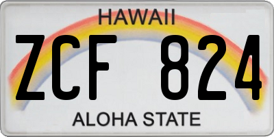 HI license plate ZCF824