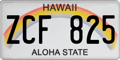 HI license plate ZCF825