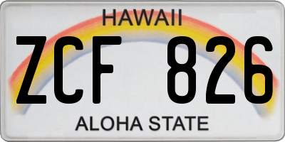HI license plate ZCF826