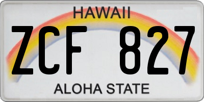 HI license plate ZCF827