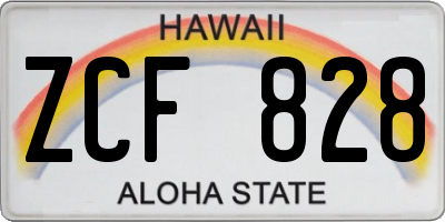 HI license plate ZCF828