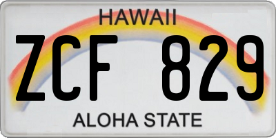 HI license plate ZCF829