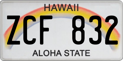 HI license plate ZCF832
