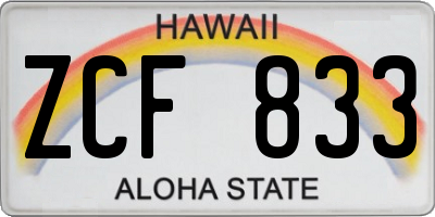 HI license plate ZCF833