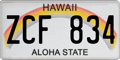 HI license plate ZCF834