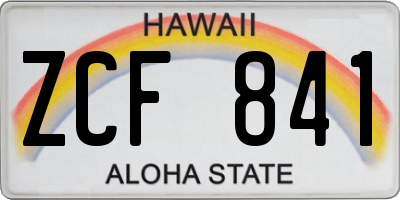 HI license plate ZCF841
