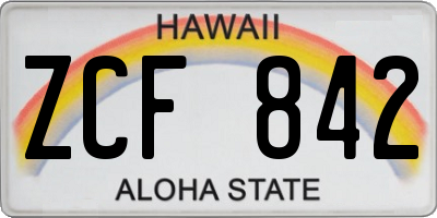 HI license plate ZCF842