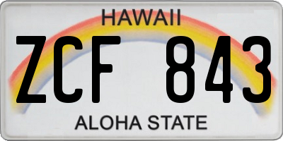 HI license plate ZCF843