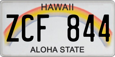 HI license plate ZCF844