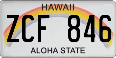 HI license plate ZCF846