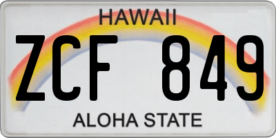 HI license plate ZCF849