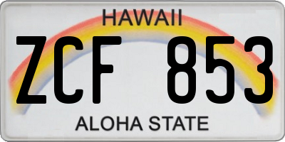 HI license plate ZCF853