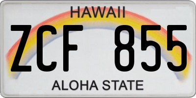 HI license plate ZCF855
