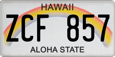 HI license plate ZCF857