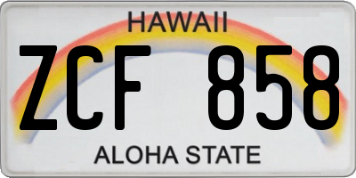 HI license plate ZCF858