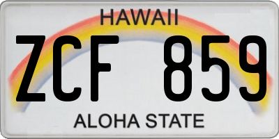 HI license plate ZCF859