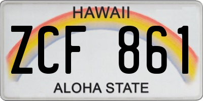 HI license plate ZCF861