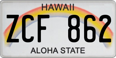 HI license plate ZCF862