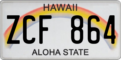 HI license plate ZCF864