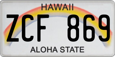 HI license plate ZCF869