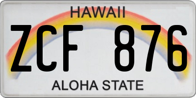 HI license plate ZCF876
