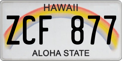 HI license plate ZCF877