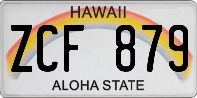 HI license plate ZCF879