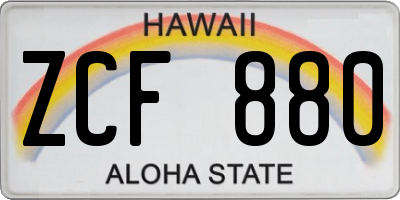 HI license plate ZCF880