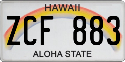 HI license plate ZCF883