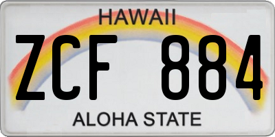 HI license plate ZCF884