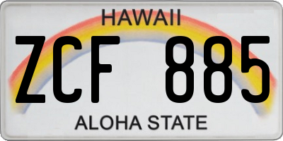 HI license plate ZCF885