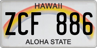 HI license plate ZCF886