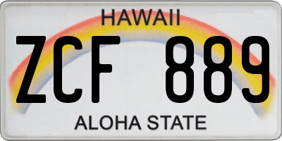 HI license plate ZCF889