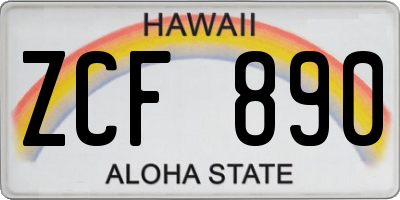 HI license plate ZCF890